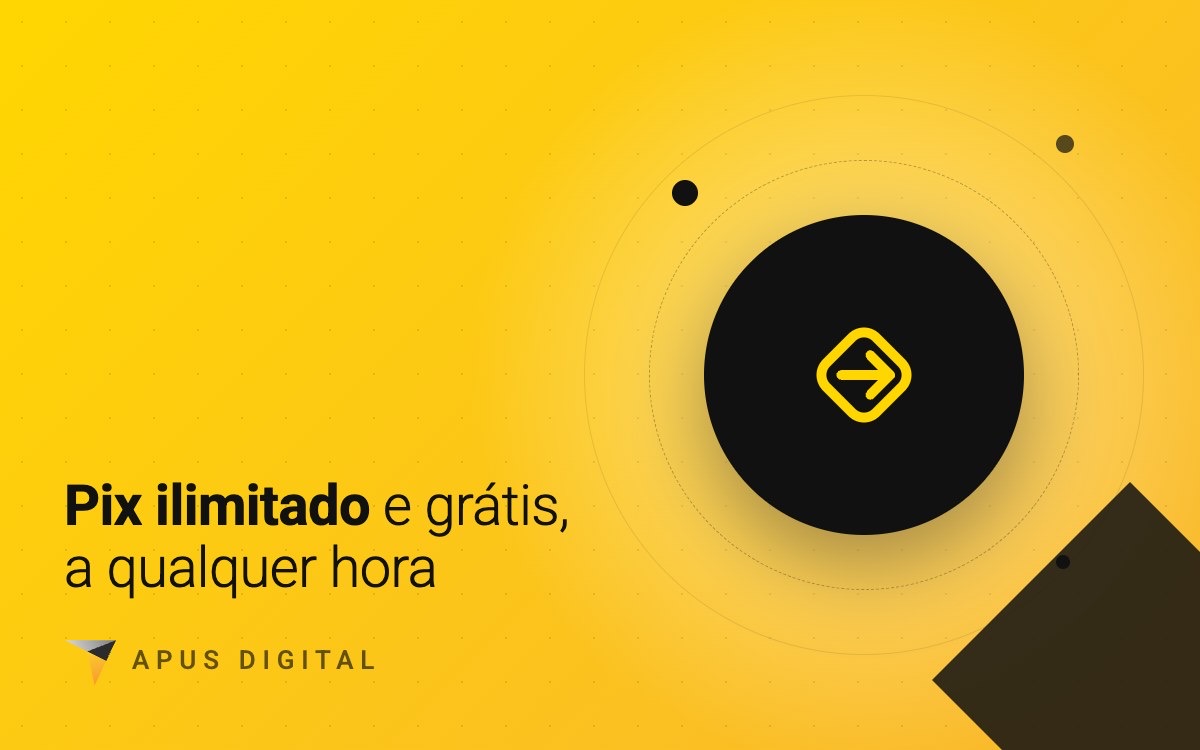 Símbolo do Pix ilimitado e gratuito da APUS